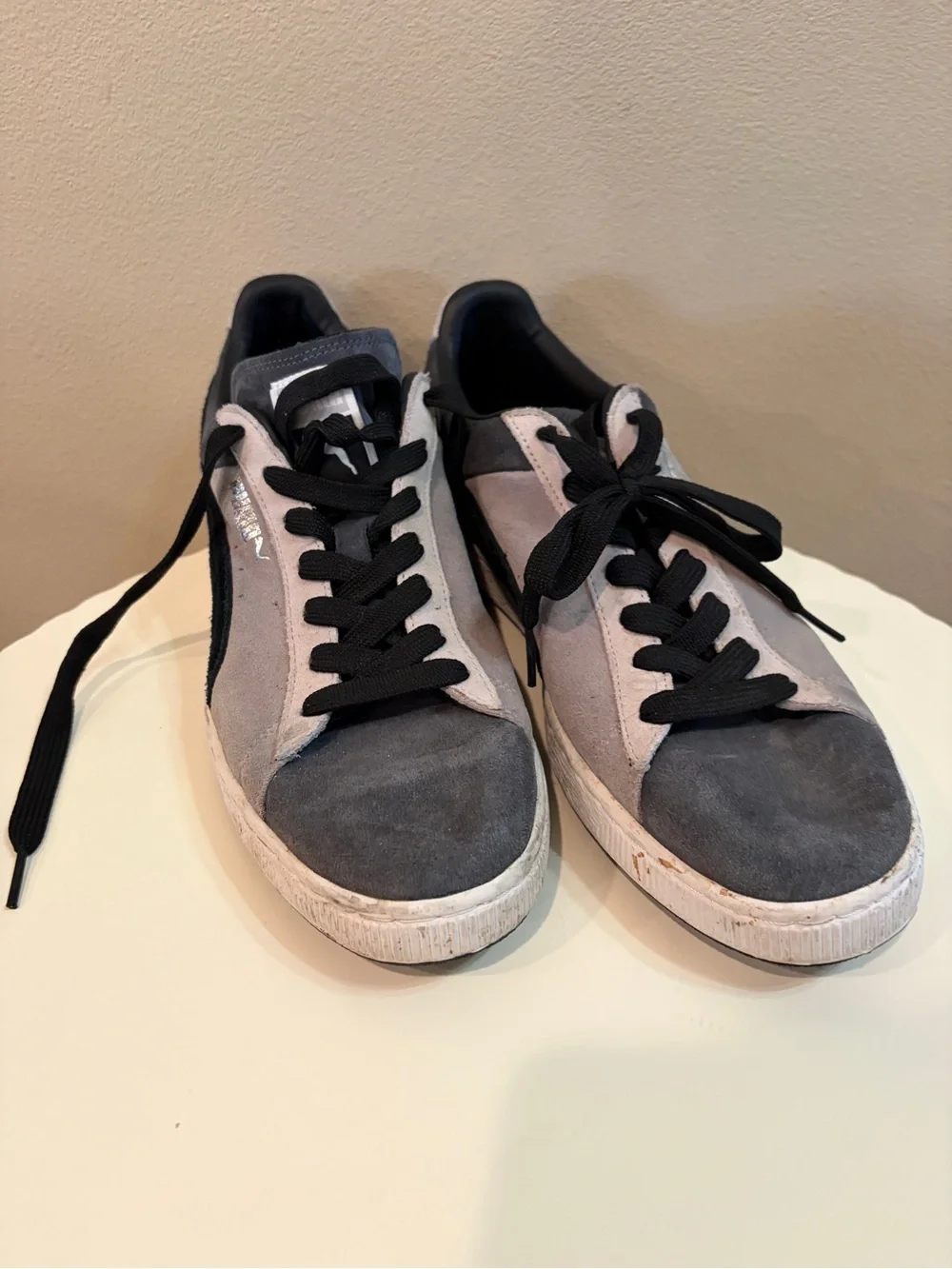 PUMA Suede Stripes & Blocks Dark Shadow Black Sneakers Men's US 11.5